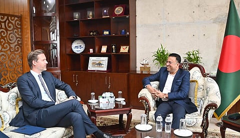 State Minister for Foreign Affairs Humaiun Kobir meets Dutch Minister for Foreign Trade and Development Cooperation Sjoerd Sjoerdsma at the Ministry of Foreign Affairs in Dhaka on Tuesday.