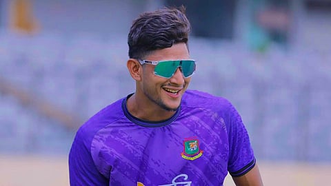 Bangladesh pacer Nahid Rana during a practice session in Dhaka.
