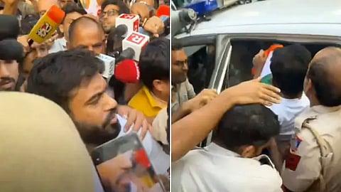 Police takes Cockroach Janta Party founder Abhijeet Dipke into custody in Delhi on Friday, minutes before he was scheduled to lead a ‘Lehra Do Tiranga’ rally.