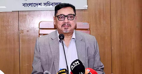 Cabinet Secretary Nasimul Gani briefs reporters after a Cabinet meeting chaired by Prime Minister Tarique Rahman, where the draft of the Special Solar Power Installation Ordinance, 2026, received final approval.