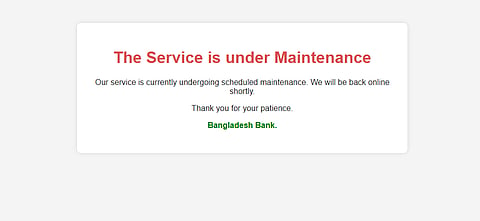 Screenshot of the landing page of Bangladesh Bank's website.