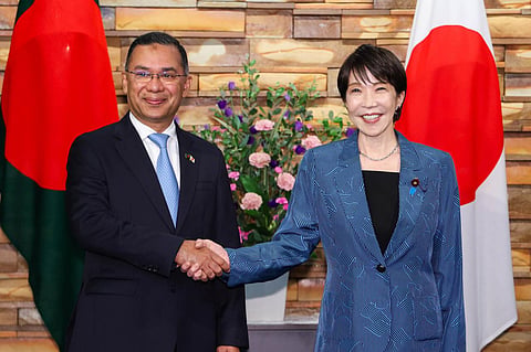 Prime Minister Tarique Rahman with Japanese Prime Minister Sanae Takaichi at the Tokyo summit on October 27, 2026.