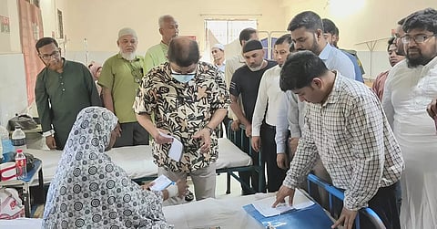 Health and Family Welfare Minister Sardar Md Sakhawat Husain visits Muradnagar Upazila Health Complex in Cumilla on Wednesday morning.
