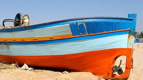 Fishing boat on beach