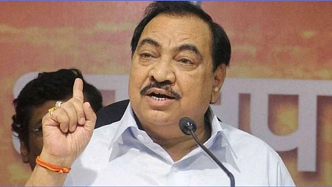 Eknath Khadse arrives to ED office
