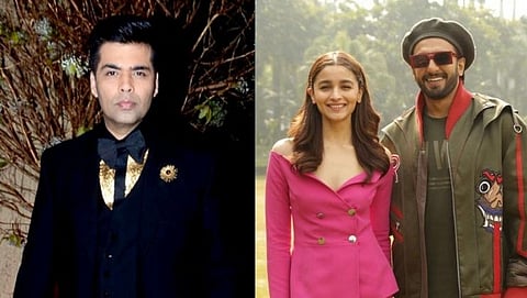 Film Director Karan Johar and Ranveer Singh, Alia Bhatt