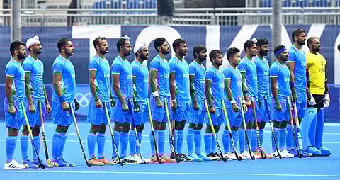 Tokyo Olympics: Indian team during the game against Japan on Friday