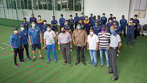 Goa Cricket: U-19 cricket players with office bearers at Porvorim