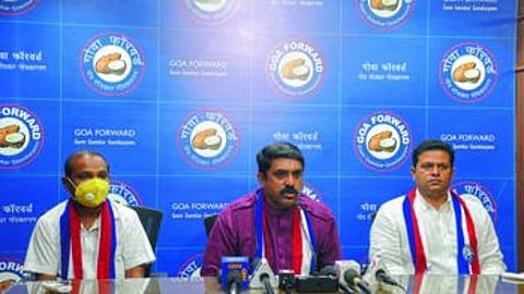 Leaders of Goa Forwars Partyy during press confrence