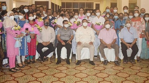 Goa: Health minister Vishwajit Rane with covid yodha