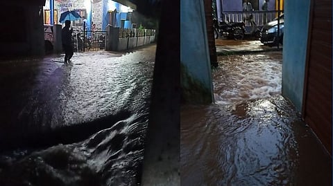 घोटेली 2 येथे आलेले वाळवंटी पुराचे पाणी