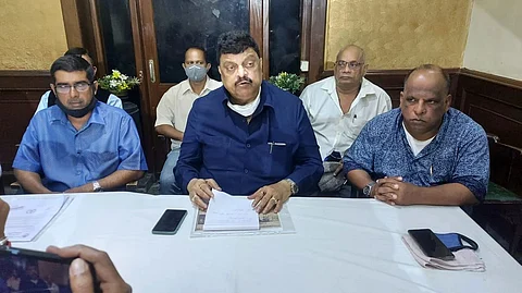 Goa: MLA Churchill Alemao speaking in a press conference at Margao. Frank Viegas also seen.