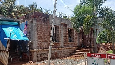 खारीवाडा येथे मुरगाव हिंदू समाजातर्फे धर्मशाळा येथे बांधण्यात येणारे श्री महालक्ष्मी मंदिराचे प्रलंबित राहीलेले बांधकाम.