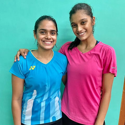 Goa`s Tanisha Crasto (R) and Odisha`s Rutuparna Panda.
