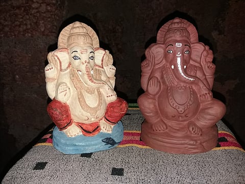 Eco-friendly Ganesh idols made by Goa Artist
