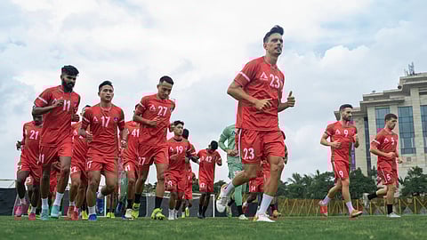 FC Goa Football team members during training session.