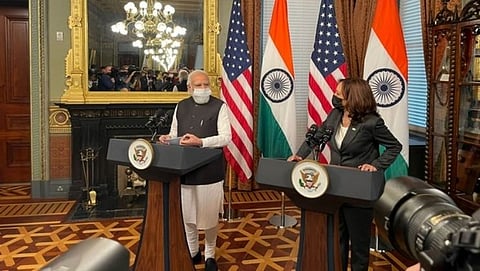 Prime Minister Narendra Modi & US Vice President Kamala Harris meeting