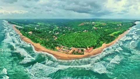 In the Konkan in maharashtra the only Ganesh temple, where the waves reach the temple