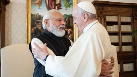 Prime Minister Narendra Modi &      Pope Francis