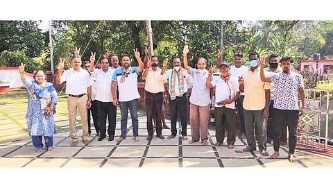 Sachin Parab with party workers