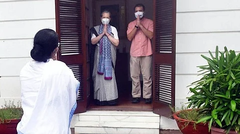 Sonia Gandhi, Rahul Gandhi and TMC chief Mamata Banerjee