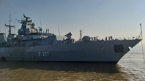 German Navy's Frigate Bayern, F217 arrived in Mumbai today