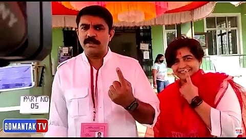 Vijay Sardessai casting his vote