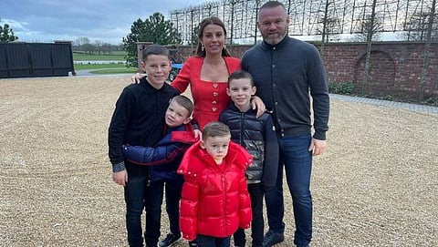 Footballer Wayne Rooney with family