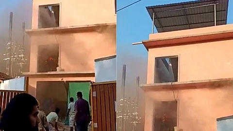 warehouse in calangute caught fire again today