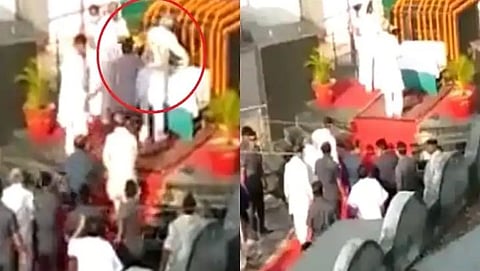 bihar cm nitish kumar was punched in bakhtiyarpur patna the accused was detained by the police