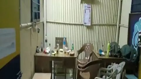 maharashtra liquor party was running in police station constables ran away after seeing the public see video