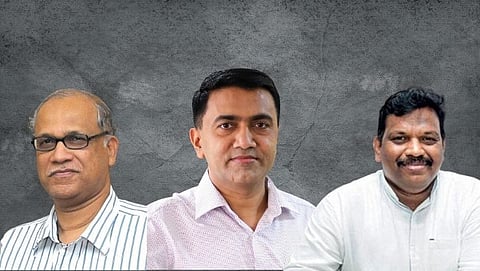 Digambar Kamat, Pramod Sawant and Michael Lobo