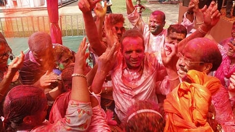 Babush Monserratte celebrates Holi in Panjim