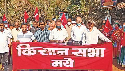 Mayem Farmer Protest against mining Transport