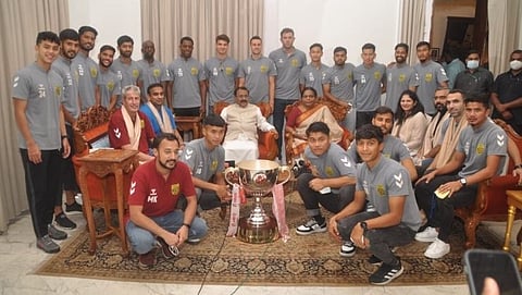 ISL 2022 Winner Hyderabad FC with Governor of Goa