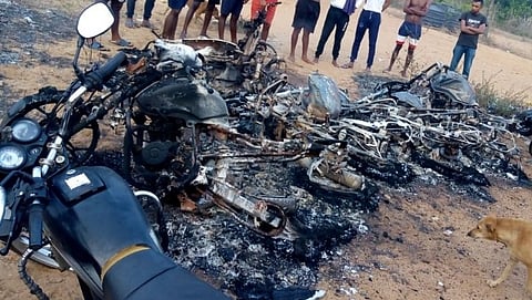 Bike Burnt in Candolim