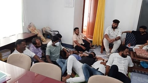 Movement of Congress workers on Canacona-Margao National Highway