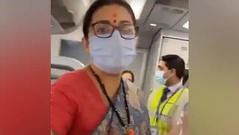 congress leader netta dsouza asked union minister smriti irani about rising oil prices