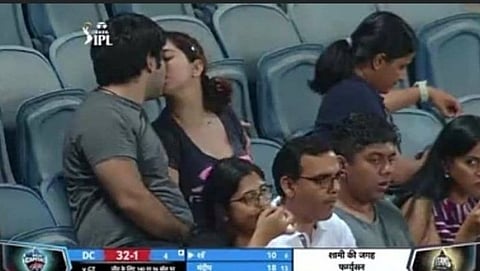 couple caught on camera kissing during ipl match picture went viral on internet