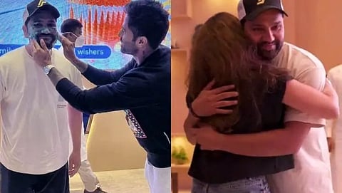 rohit sharma cake cutting on birthday ritika sajdeh mumbai indians ipl 2022