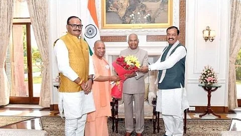 presence of CM Yogi at the Delhi court along with both the Deputy Chiefs was remarkable