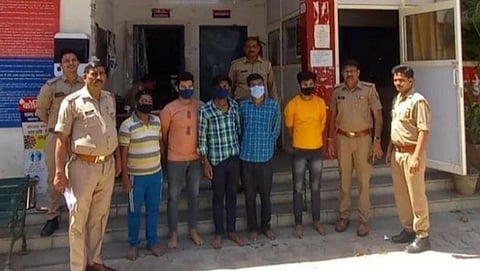 crime police and intelligence story ghaziabad prostitution business guise spa center 9 youths arrested
