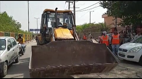 Heavy police deployment continues in Delhi's Jahangirpuri area to maintain law and order in the city.