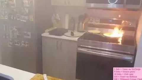 omg news shocking news woman was making video nearly burn down her kitchen