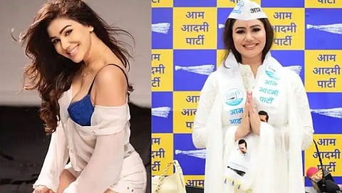 Great Grand Masti and Haryanavi Actress Kangna Sharma joined AAP today at Party HQ