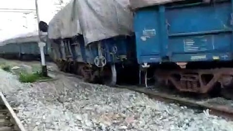 Goods Train containers derailed near Kullem Railway station