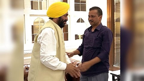 CM Bhagwant Mann and CM Arvind Kejriwal