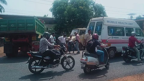 Truck Hits Ambulance
