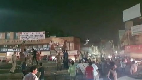 on the eve of eid a fight broke out over flags and loudspeakers at jalori gate