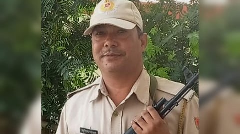 rajsamand constable sunil kumar meena was cremated at village sankhu in sikar district